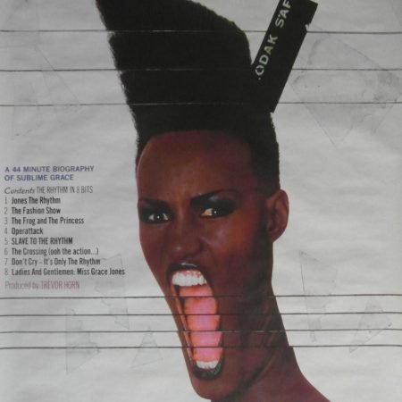 Original 1985 Large Subway Grace Jones Promotional Poster for the Album 'Slave to The Rhythm'.