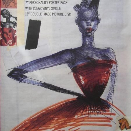 Original 1980s Large Subway Grace Jones Promotional Poster for 'Love is the Drug'