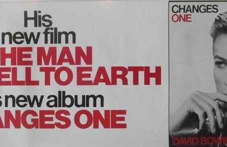 Original 1976 RCA David Bowie Banner Promotional Poster for 'Changes One' and 'The Man Who Fell to Earth'