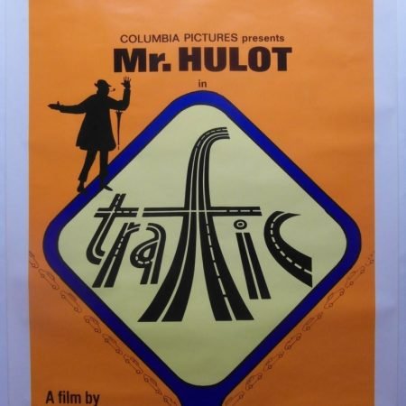 Original 1973 US One Sheet Poster to Promote the French Comedy Classic 'Traffic' by Jacques Tati