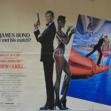 Original 1985 James Bond UK Quad Movie Poster for 'A View to Kill'.