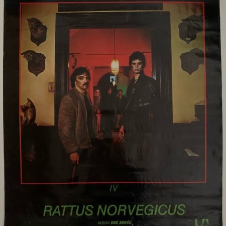 Rare Original 1977 The Stranglers Promotional Poster for their Debut Album 'Rattus Norvegicus'